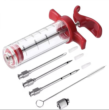 BBQ Meat Syringe Marinade Injector with Stainless Steel Needle – Perfect for Flavorful Grilling and Roasting