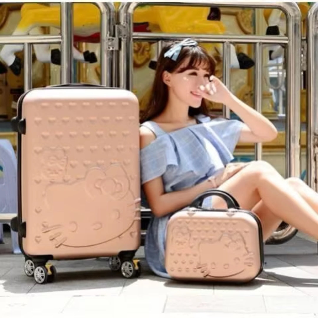 2in1 Travel Suitcase with Cosmetic Bag | Trolley Luggage with 360° Mute Caster Wheels, ABS+PC Material (28")