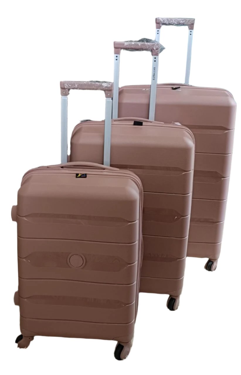 3 in 1 Rubber Suitcase Set | Durable Luggage with 3 Sizes for Travel |  Lightweight, Sturdy, and Travel-friendly