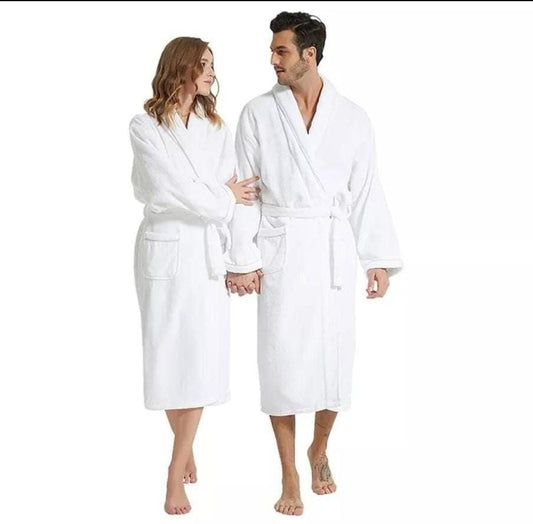 100% Cotton Bathrobe  Soft and Absorbent Spa Quality Robe for Men and Women