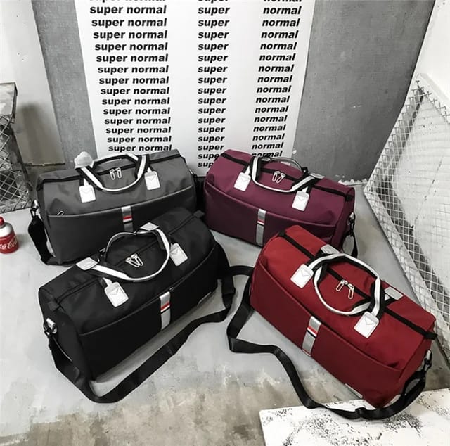 Travel Duffle Bag |Compact & Lightweight Oxford Duffel, 42x28x20cm, Available in Wine Red, Black, Navy Blue, and Purple