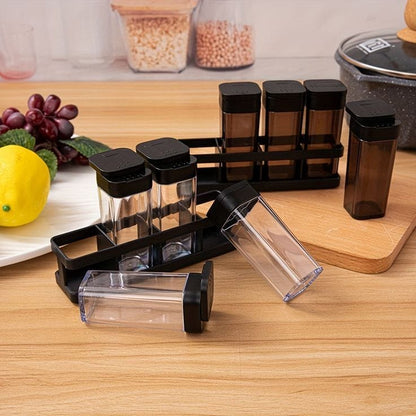 4pcs Spice Seasoning Set  Convenient Plastic Spice Jars for Kitchen and Dining Table