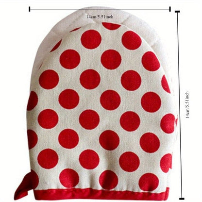 Heat Resistant Oven Gloves Cotton Material, 240°C Heat Insulation, Anti-Scalding with Convenient Storage Loop