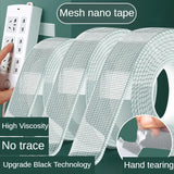 Super Strong Double Sided Adhesive Tape 5cm x 1M Heavy Duty, Waterproof & Reusable Nano Tape for Kitchen & Bathroom