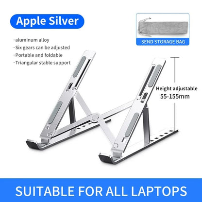 Foldable & Portable Universal Aluminum Laptop Stand | Adjustable Laptop Holder, Available in Grey and Silver