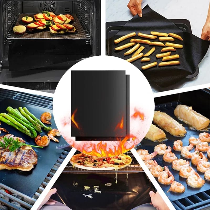 1pc Nonstick BBQ Grill Mat |Reusable PTFE Barbecue Baking Pad, 40x32.8cm Cooking Plate for Party Grilling