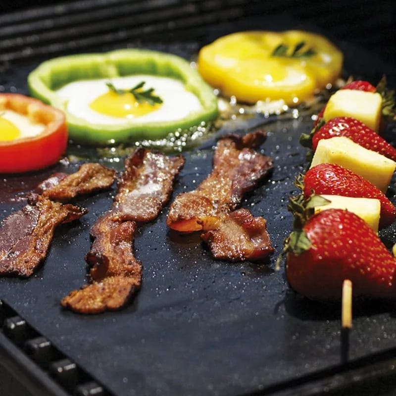 1pc Nonstick BBQ Grill Mat |Reusable PTFE Barbecue Baking Pad, 40x32.8cm Cooking Plate for Party Grilling