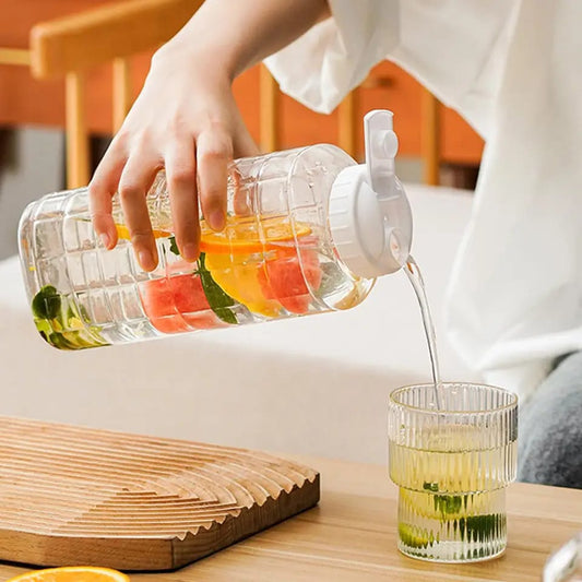 1500ml Clear Iced Beverage Dispenser Heat Resistant Iced Tea Pitcher for Fridge, Perfect for Lemonade, Cold Drinks, and Household Use