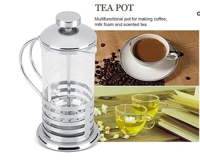 600ml Stainless Steel French Press Coffee Maker and Teapot Plunger for Gourmet Coffee.