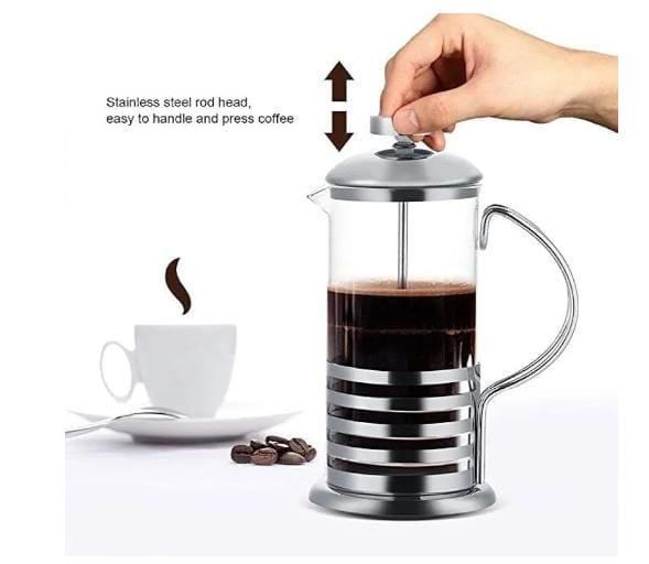 600ml Stainless Steel French Press Coffee Maker and Teapot Plunger for Gourmet Coffee.