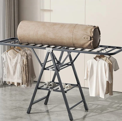 Black Movable Outdoor Drying Rack 1.7M Height, with Wheels for Easy Mobility