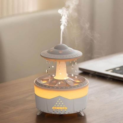 Water Raindrops Ultrasonic Air Humidifier Handmade 3D Glass Essential Oil Diffuser with 7 Color LED, Ideal for Home, Office, Yoga Room