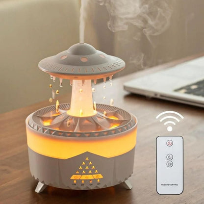 Water Raindrops Ultrasonic Air Humidifier Handmade 3D Glass Essential Oil Diffuser with 7 Color LED, Ideal for Home, Office, Yoga Room