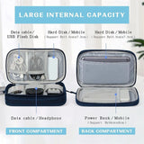 Travel Cable Organizer Bag Portable Waterproof Double Layer Storage for Cables, Power Bank, and Accessories