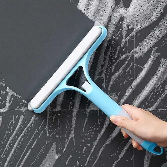 3 in 1 Car Spray Glass Double Sided Wiper Window Squeegee Cleaner with Spray Bottle, Sponge Brush, and Scraper