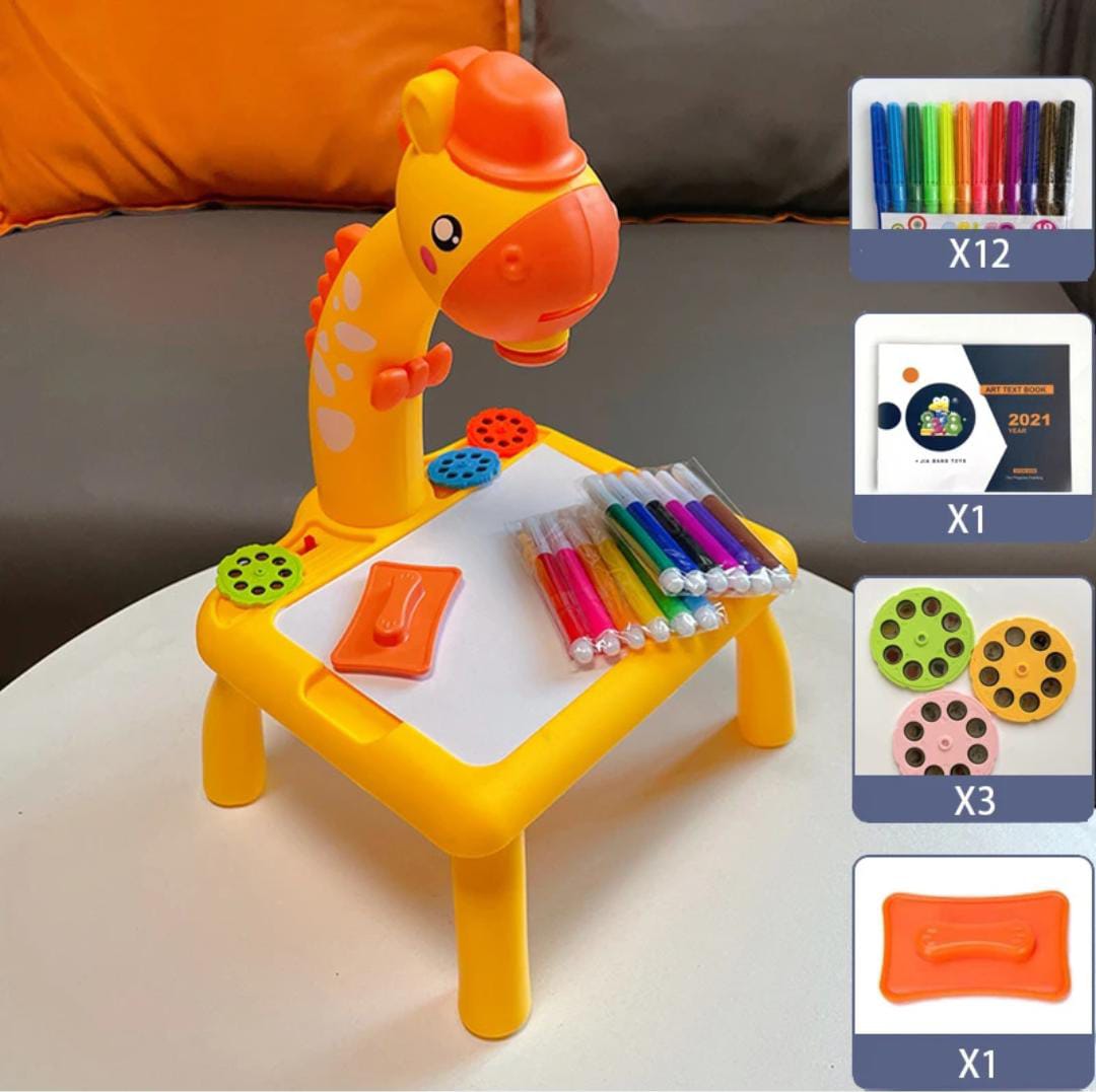 Kids Drawing Board with LED Projector | Art Table Toy for Learning and Creativity