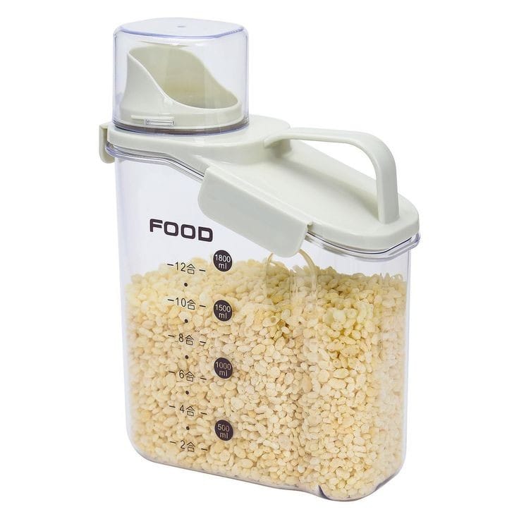 Acrylic Cereal|Food Storage Container 1.8kg Capacity, Airtight for Dry Food and Cereal Storage.