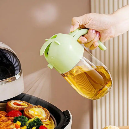 2 in 1 Glass Oil Spray Bottle with Pour Spout Nozzle 580ml Capacity for Cooking, Salad Dressing, and Grilling