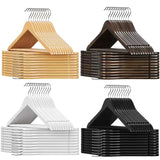 10pcs Wooden Clothes Hangers Set of 10, Available in White, Black, Dark Brown, and Light Brown