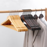 10pcs Wooden Clothes Hangers Set of 10, Available in White, Black, Dark Brown, and Light Brown