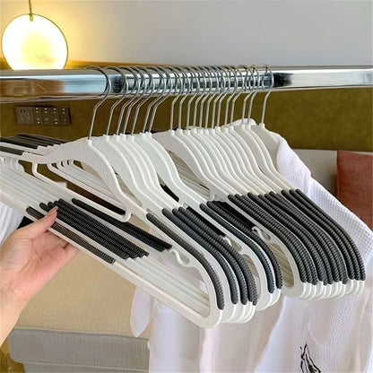 10pcs Household Hangers ABS Material, Velvet Surface, Ultra Slim Design, Notched Shoulders, Holds up to 10 Pounds