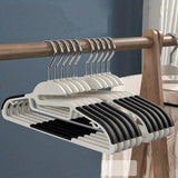 10pcs Household Hangers ABS Material, Velvet Surface, Ultra Slim Design, Notched Shoulders, Holds up to 10 Pounds