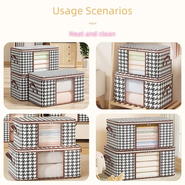 2in1 Foldable Large Cloth Organizer Storage Box | Durable Fabric Material | Space-Saving Design