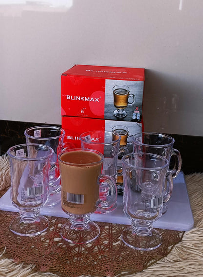 Heat-Resistant Thickened Glass Irish Coffee Cups Transparent, Durable Glassware for Hot Drinks