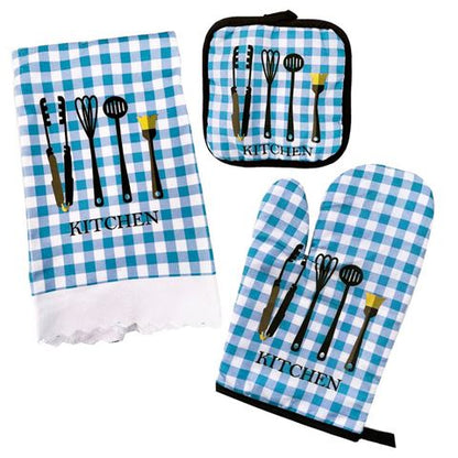 Kitchen  Mittens, Pot Rest Holder, and Towel for Cooking and Baking 3pcs Set