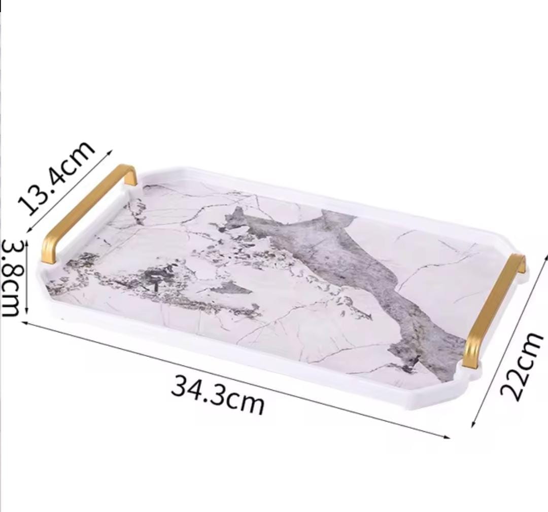 Decorative Marble Breakfast Table Serving Tray Elegant Ceramic Serving Tray for Dining and Home Decor