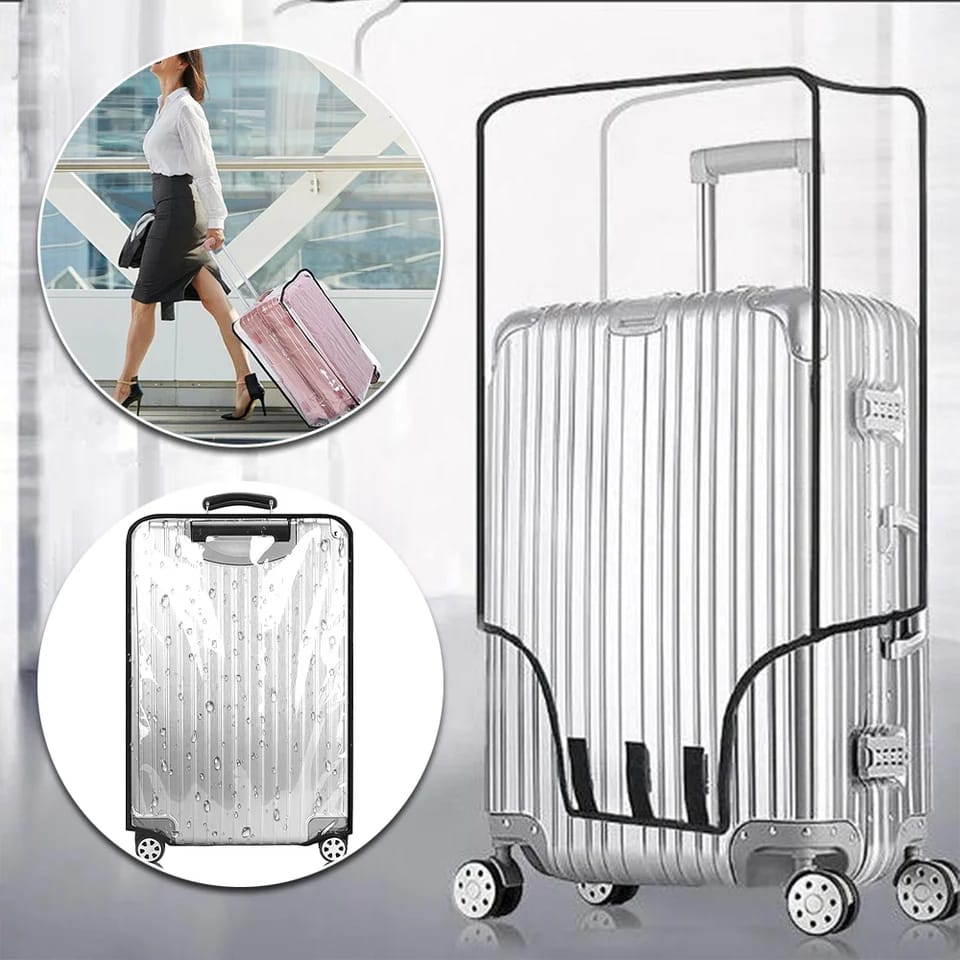 Transparent Waterproof Luggage Case Cover Pull Rod, Wear Resistant Travel Case Protector