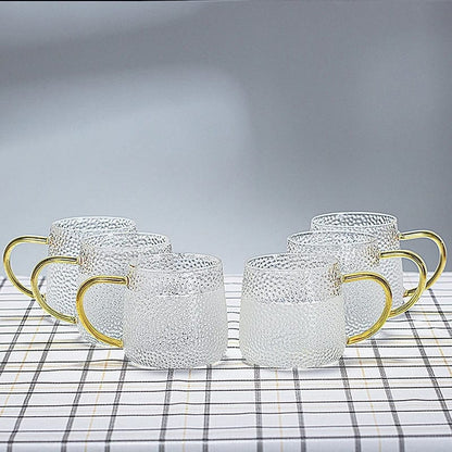 Snowflakes Borosilicate Glass Cups (2pcs) 400ml Stylish & Elegant Clear Cups for Hot Beverages