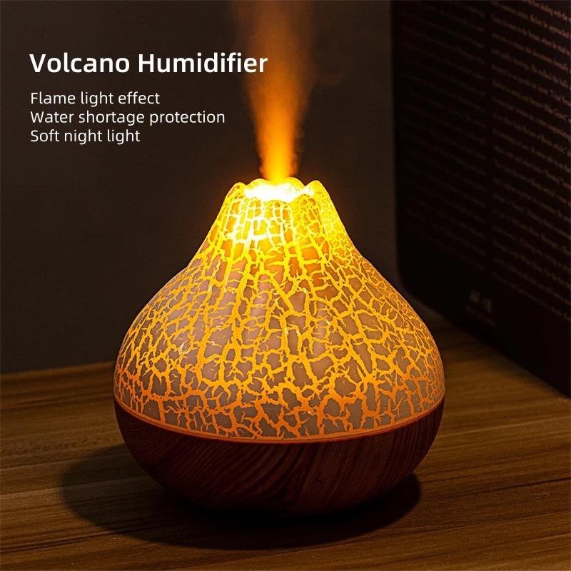 300ml Ultrasonic Volcano Air Humidifier 3 Color Gradient Ambient Light for Home and Office