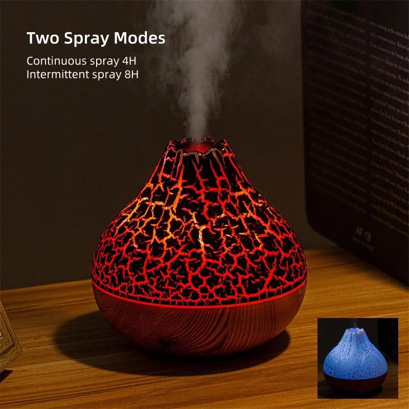 300ml Ultrasonic Volcano Air Humidifier 3 Color Gradient Ambient Light for Home and Office