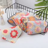 5Pcs 30x30cm Kitchen Cleaning Cloths Soft Absorbent Coral Fleece Dishcloths, Sunflower Design, Multipurpose Household Cleaning Towels