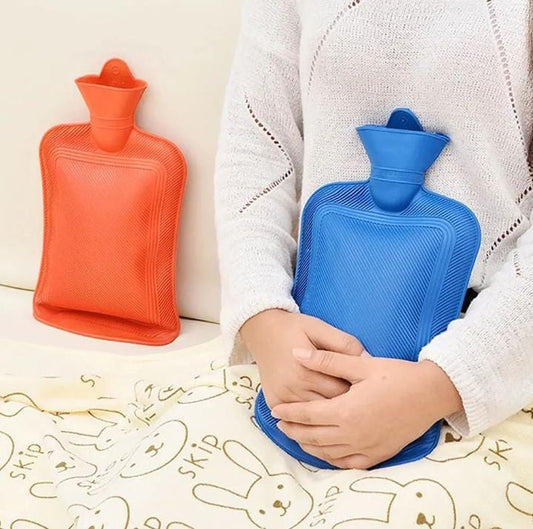 Hot Water Bottle  1L Capacity, Available in Blue, Pink, Green, and Grey for Soothing Warmth & Comfort