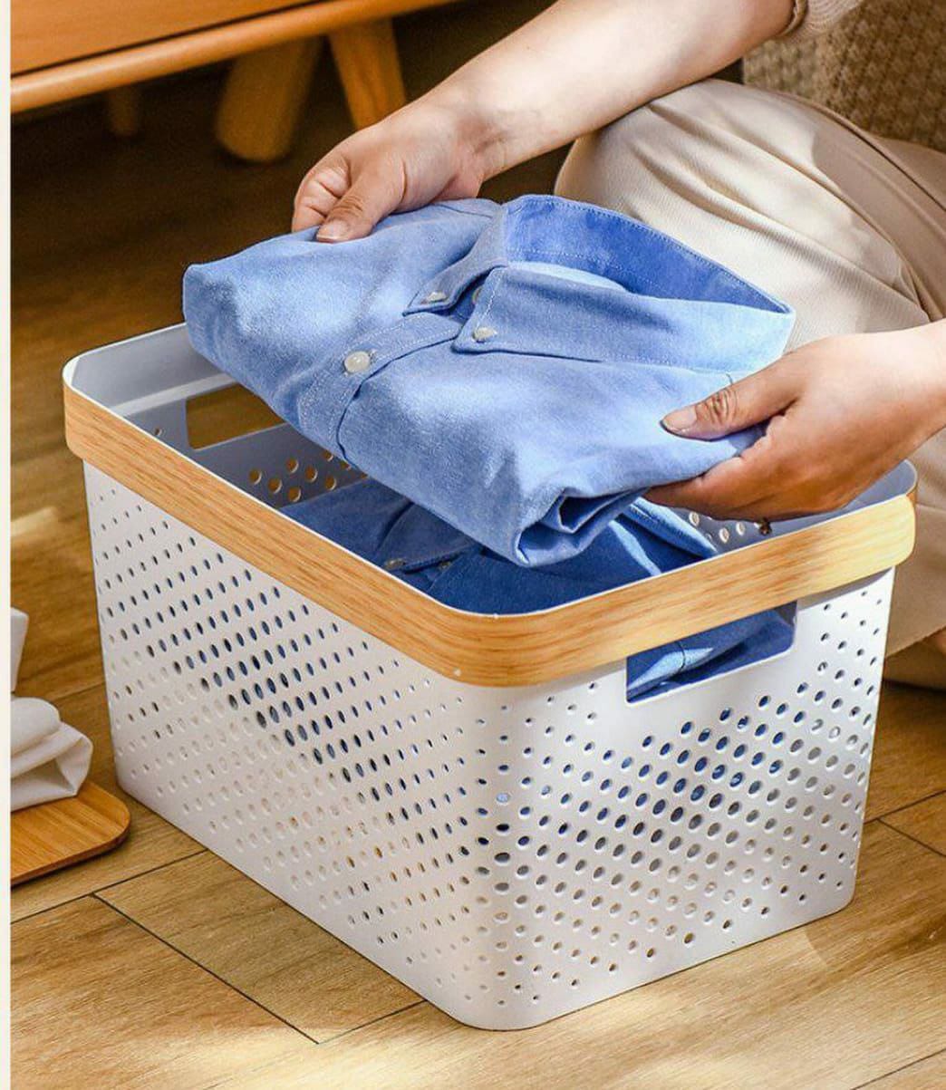 3pcs Nordic Multipurpose Storage Baskets with Goldish Lining  Versatile Organizers for Home, Office, and More