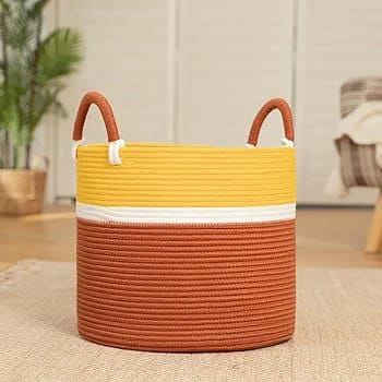 Woven Multipurpose Foldable Basket 36x40cm, Soft, Lightweight, and Durable for Home Storage & Organization