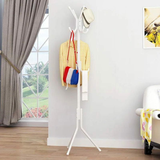 Multifunctional Bag and Coat Stand Steel Rust Resistant Hanger for Coats, Bags, Caps, and Scarves