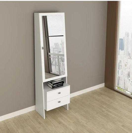 Elegant White Dressing Unit Modern Minimalist Design with Ample Storage for Bedroom or Bathroom