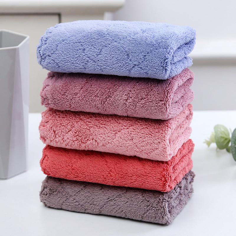 5Pcs Coral Fleece Dishcloths 30x30cm Soft Absorbent Hand Towels for Kitchen, Tableware, and Home Cleaning