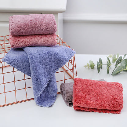 5Pcs Coral Fleece Dishcloths 30x30cm Soft Absorbent Hand Towels for Kitchen, Tableware, and Home Cleaning