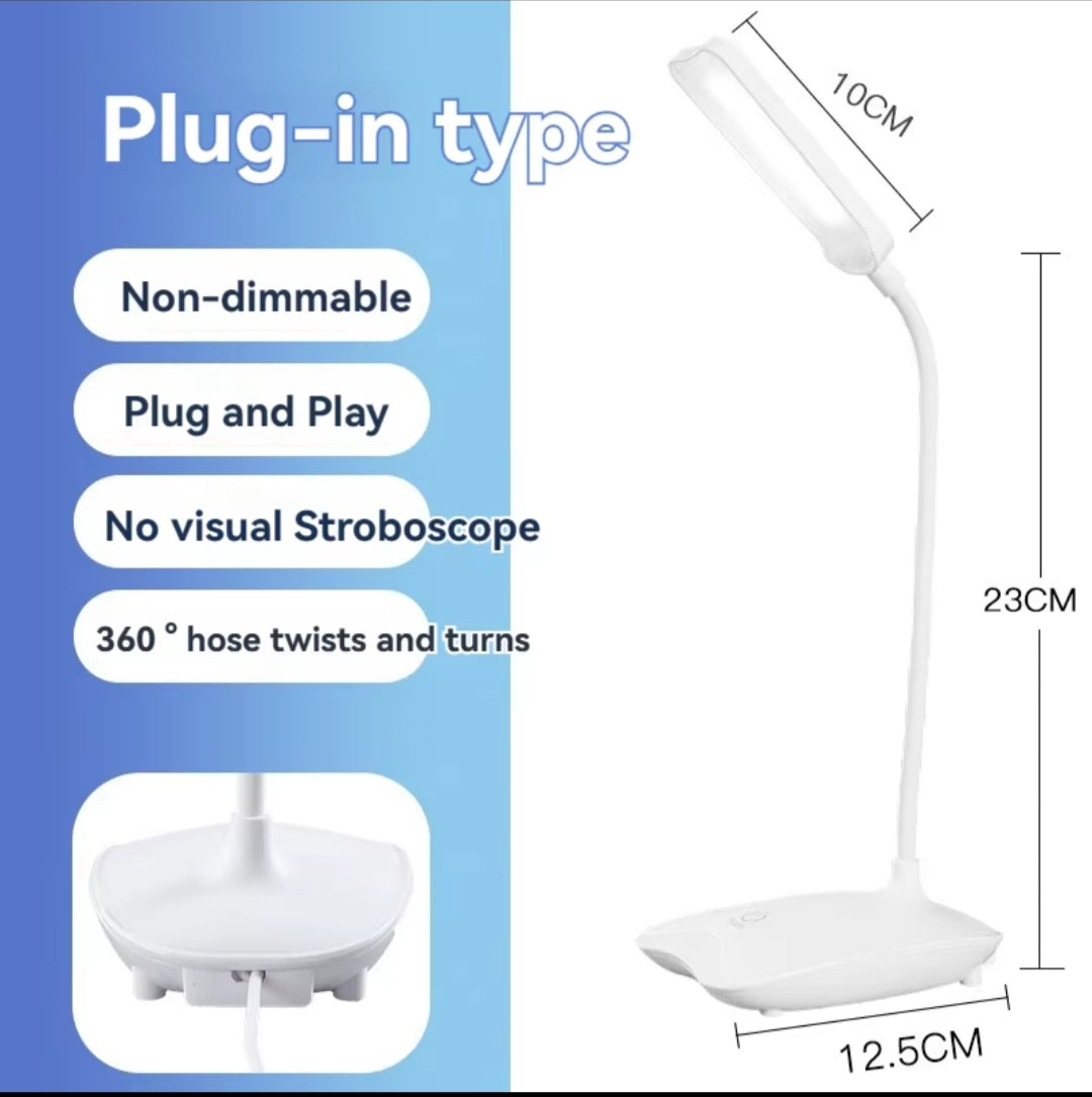 Rechargeable Desk Lamp / Portable LED Desk Light with Adjustable Brightness, White, Ideal for Home, Office, and Study