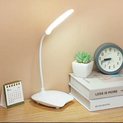 Rechargeable Desk Lamp / Portable LED Desk Light with Adjustable Brightness, White, Ideal for Home, Office, and Study