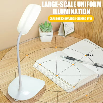 Rechargeable Desk Lamp / Portable LED Desk Light with Adjustable Brightness, White, Ideal for Home, Office, and Study