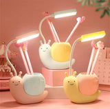 Children's Cartoon LED Snail Desk Lamp / Eye Protection Night Light, USB Charging Reading Lamp, Home Decoration for Kids Room