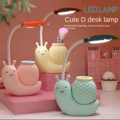 Children's Cartoon LED Snail Desk Lamp / Eye Protection Night Light, USB Charging Reading Lamp, Home Decoration for Kids Room