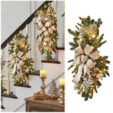 Christmas Swag Wreath Pendants with LED Lights | Door, Window & Staircase Decoration | 60cm x 40cm