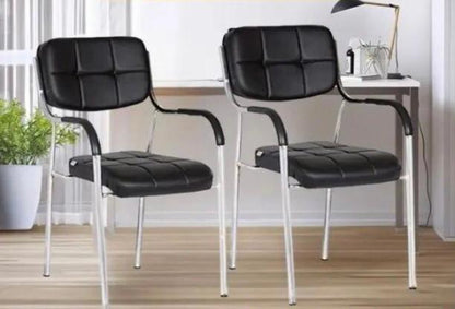 Ergonomic Padded Leather Office Chair with Chrome Legs | Black Executive Design