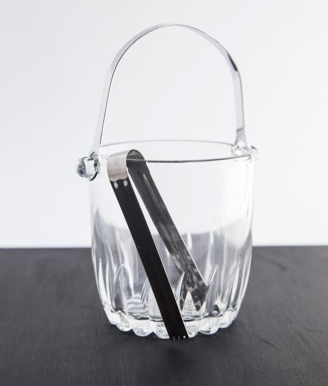 2 Piece Hard Glass Ice Bucket Set